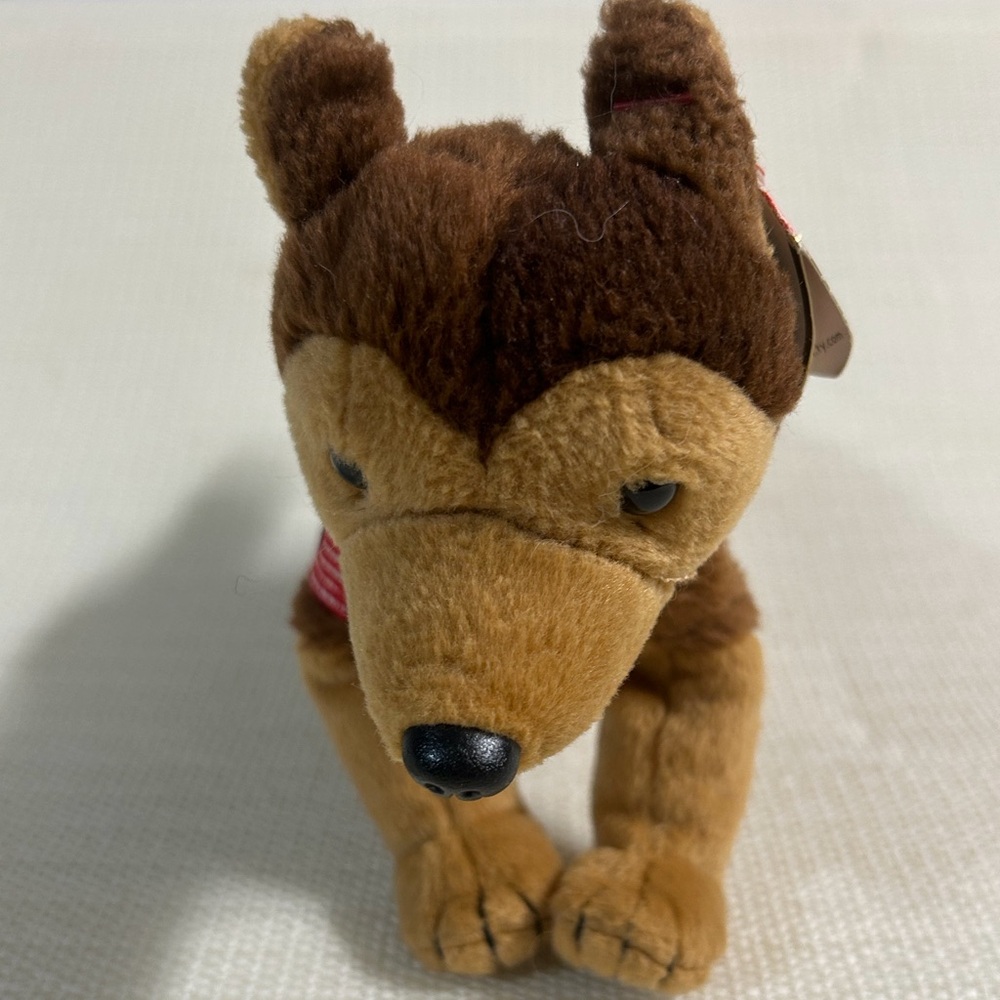 Ty Beaniebaby Courage Brown and Tan Plush Dog Toy